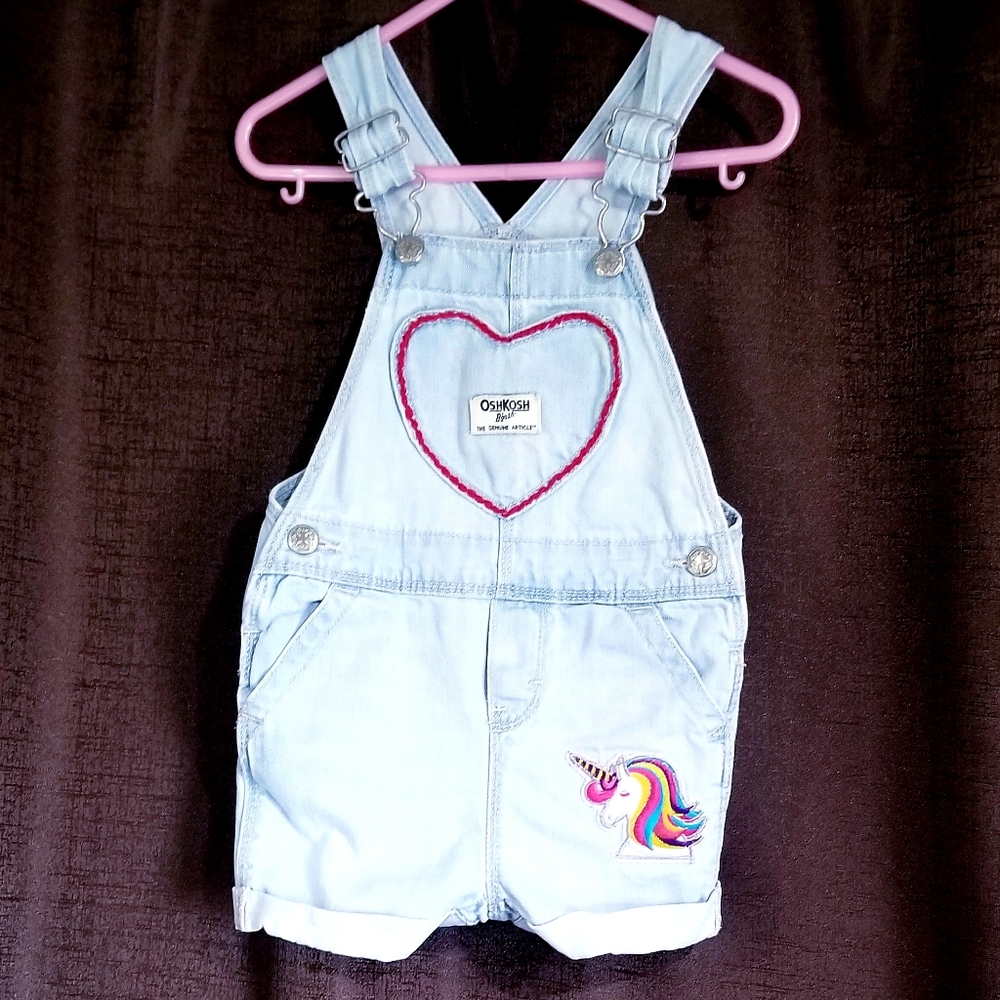 Oshkosh Baby Girl's Unicorn Overall Shorts